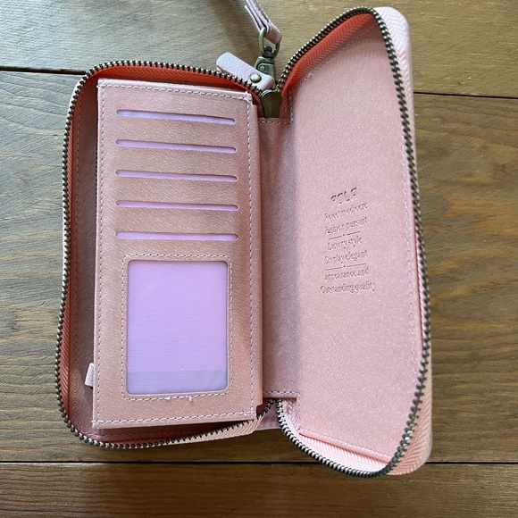 Multifunction Premium PU Leather Card Slot Wallet Phone Case in Pink - Picture 5 of 8